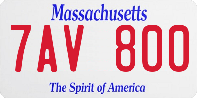 MA license plate 7AV800