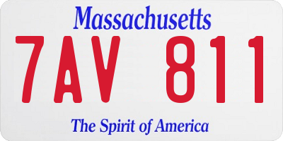 MA license plate 7AV811