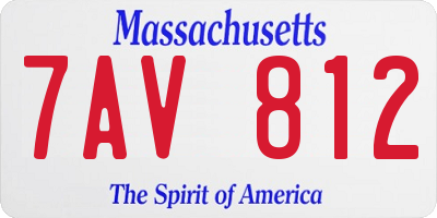 MA license plate 7AV812