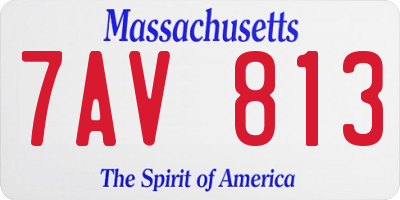 MA license plate 7AV813