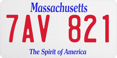 MA license plate 7AV821