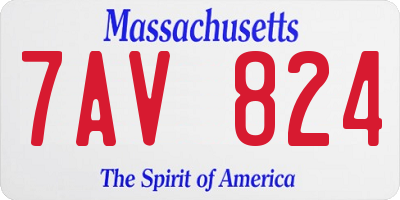 MA license plate 7AV824