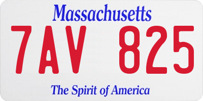 MA license plate 7AV825