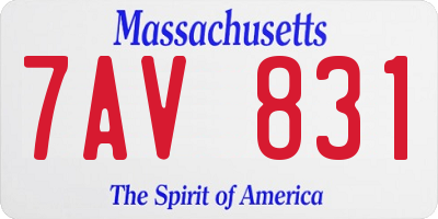 MA license plate 7AV831
