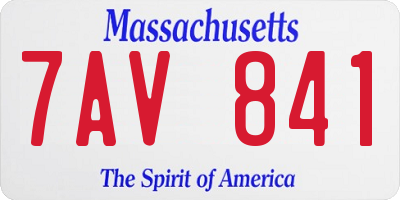 MA license plate 7AV841