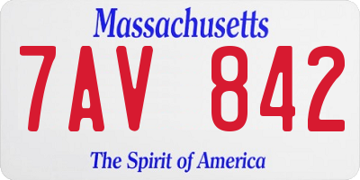 MA license plate 7AV842