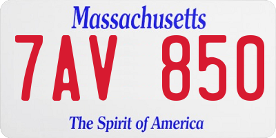 MA license plate 7AV850