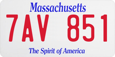 MA license plate 7AV851