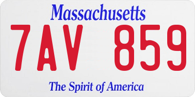 MA license plate 7AV859