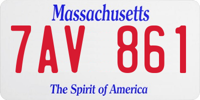 MA license plate 7AV861
