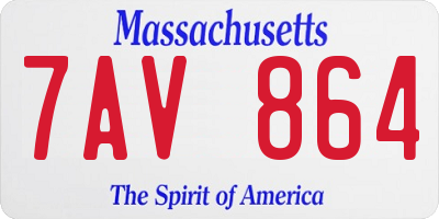 MA license plate 7AV864