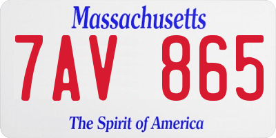 MA license plate 7AV865