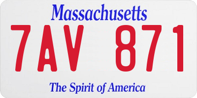MA license plate 7AV871