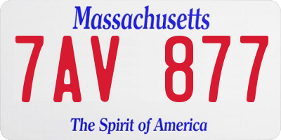 MA license plate 7AV877