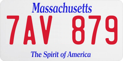 MA license plate 7AV879