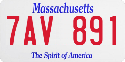 MA license plate 7AV891