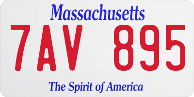 MA license plate 7AV895