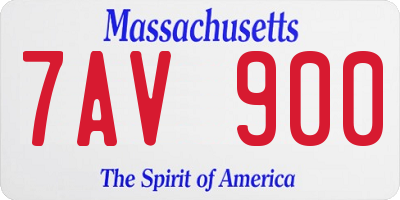 MA license plate 7AV900