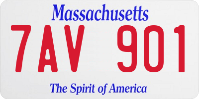 MA license plate 7AV901