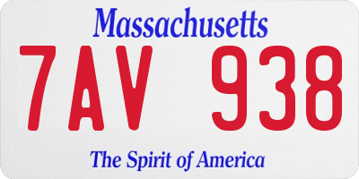 MA license plate 7AV938