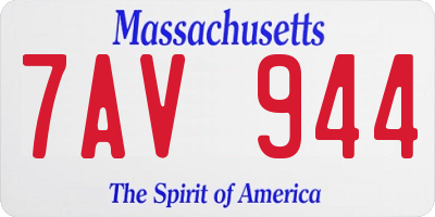 MA license plate 7AV944