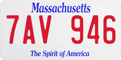 MA license plate 7AV946