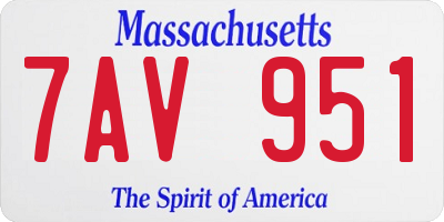 MA license plate 7AV951
