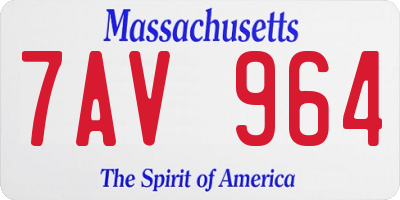 MA license plate 7AV964