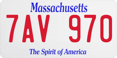 MA license plate 7AV970