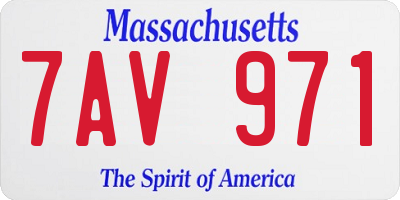 MA license plate 7AV971