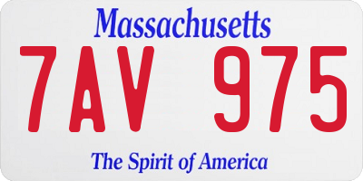 MA license plate 7AV975