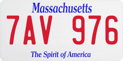 MA license plate 7AV976