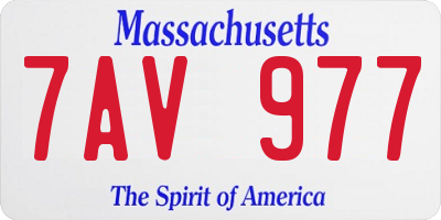 MA license plate 7AV977