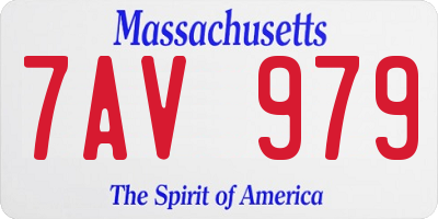 MA license plate 7AV979