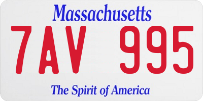 MA license plate 7AV995