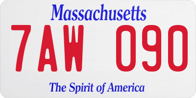 MA license plate 7AW090