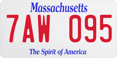 MA license plate 7AW095