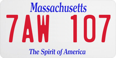 MA license plate 7AW107