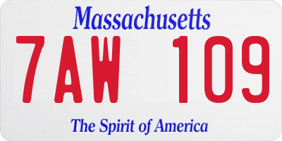 MA license plate 7AW109