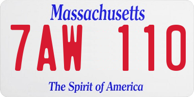 MA license plate 7AW110