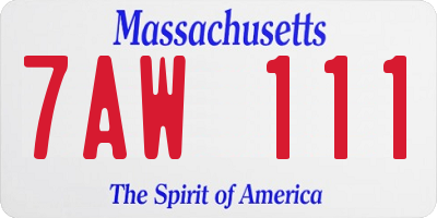 MA license plate 7AW111