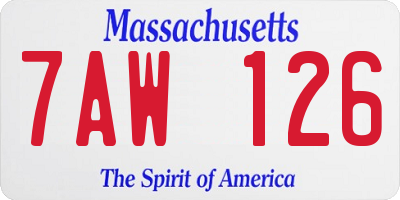 MA license plate 7AW126