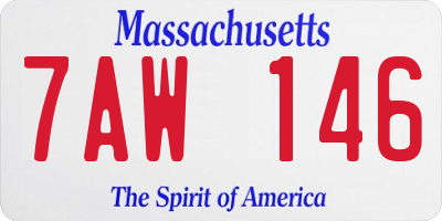 MA license plate 7AW146