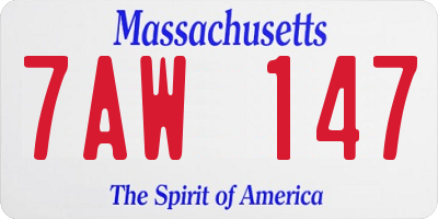 MA license plate 7AW147