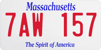 MA license plate 7AW157