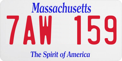 MA license plate 7AW159