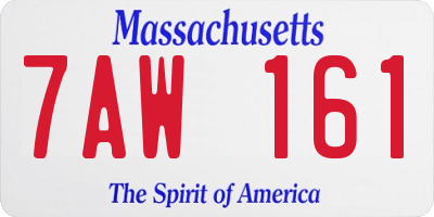MA license plate 7AW161