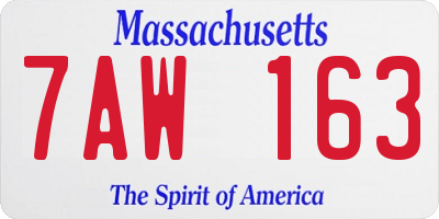 MA license plate 7AW163
