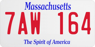 MA license plate 7AW164