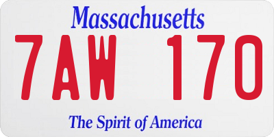 MA license plate 7AW170